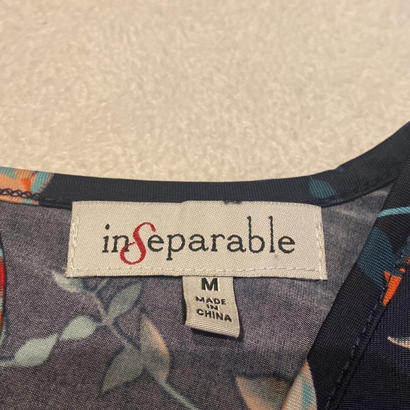 INSEPARABLE Floral Shirt Bell Sleeves Size M - Picture 2 of 12